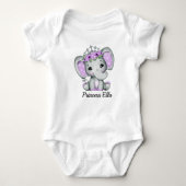 Baby Elephant with Flowers  Romper (Voorkant)