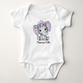 Baby Elephant with Flowers  Romper