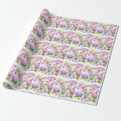 Baby Elephant with Hydrangeas Baby Shower  Cadeaupapier (Uitgerold)