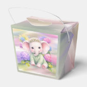 Baby Elephant with Hydrangeas Baby Shower Favor Bedankdoosjes (Achterkant)