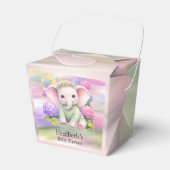 Baby Elephant with Hydrangeas Baby Shower Favor Bedankdoosjes (Voorkant Zijde)