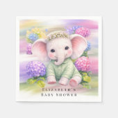 Baby Elephant with Hydrangeas Baby Shower  Servet (Voorkant)