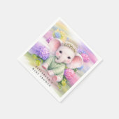 Baby Elephant with Hydrangeas Baby Shower  Servet (Hoek)