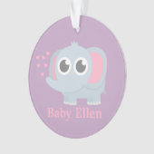 Baby Elephant with Love Girls Nursery Room Decor Ornament (voorkant)