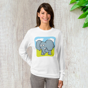 Baby Elephant Women Long-Sleeve T-shirt