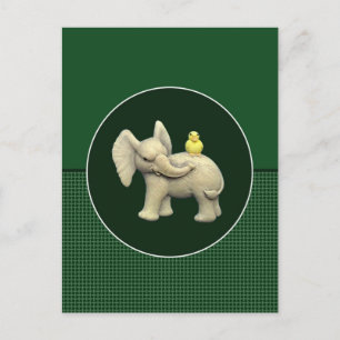 Baby Elephant & Yellow Duck Briefkaart