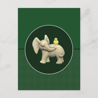 Baby Elephant & Yellow Duck Briefkaart