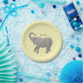 Baby Elephant Yellow Papieren Bordje
