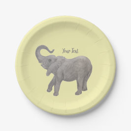 Baby Elephant Yellow Papieren Bordje