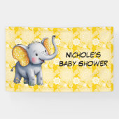 Baby Elephant Yellow Polka Dot Ears Baby Shower Spandoek (Horizontaal)