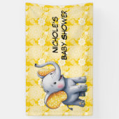 Baby Elephant Yellow Polka Dot Ears Baby Shower Spandoek (Verticaal)