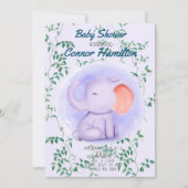 BABY-ELEPHANTINVITATIE KAART (Voorkant)