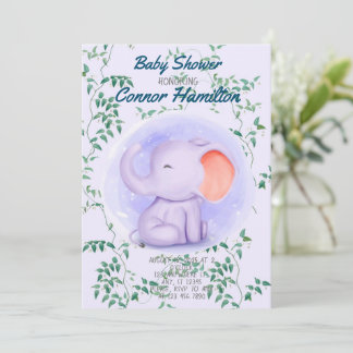 BABY-ELEPHANTINVITATIE KAART