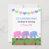 Baby Elephants Birthday Uitnodiging (Voorkant)