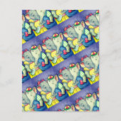 BABY ELEPHANTS EERSTE LOVE, KUTE PACHYDERMVRIENDEN FEESTDAGENKAART (Voorkant)