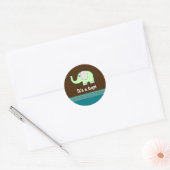Baby ElephantStickers - Pas het aan! Ronde Sticker (Envelop)