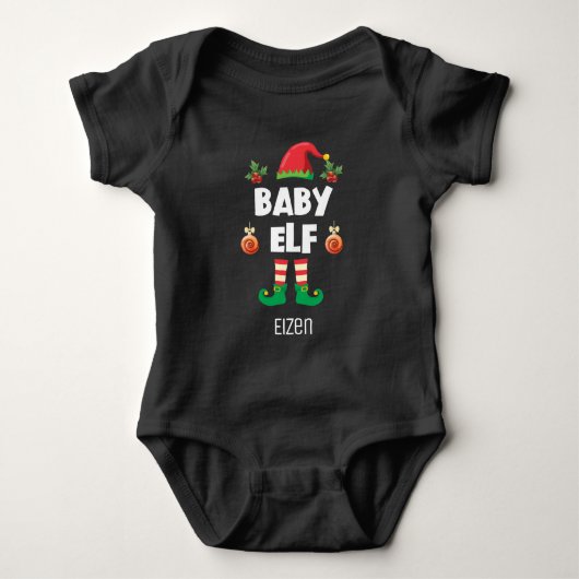 Baby elf familie die geschikt is voor kerstmis romper (Voorkant)