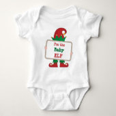 Baby Elf | Gepersonaliseerd kerstfeest Elf Quote B Romper (Voorkant)
