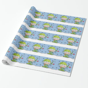 Baby Elf -gepersonaliseerd !st Christmas Cadeaupapier