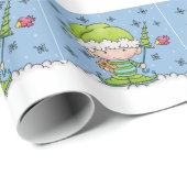 Baby Elf -gepersonaliseerd !st Christmas Cadeaupapier (Rol Hoek)