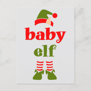  Baby Elf in rood en groen Briefkaart