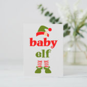  Baby Elf in rood en groen Briefkaart (Staand voorkant)