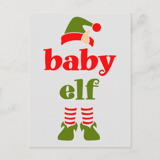  Baby Elf in rood en groen Briefkaart (Voorkant)