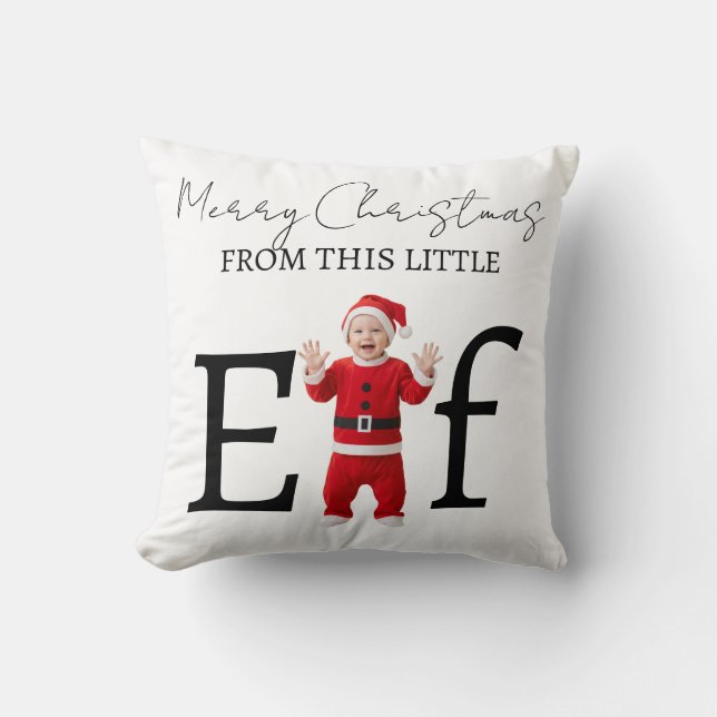 Baby Elf Kerstmis Kerstcadeau Kussen (Voorkant)