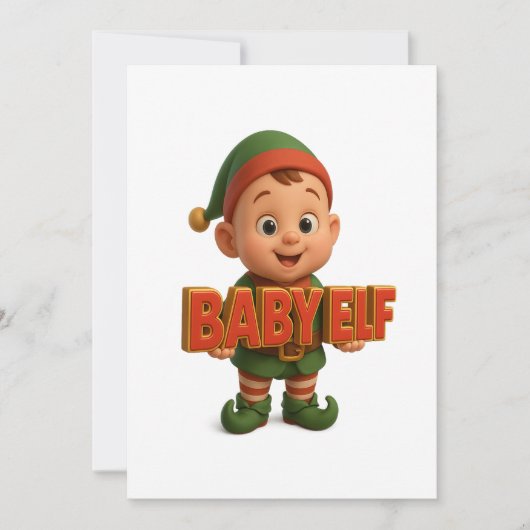 Baby Elf - Prettig Kerstfeest Feestdagenkaart (Voorkant)