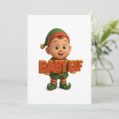 Baby Elf - Prettig Kerstfeest Feestdagenkaart (Staand voorkant)