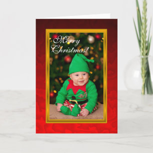 Baby Elf Red-kerstkaart Feestdagen Kaart