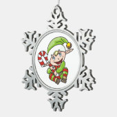 BABY ELF TIN SNEEUWVLOK ORNAMENT (Rechts)