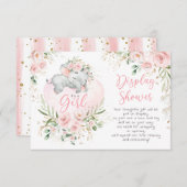  Baby ellephant Blush Rozen Display Shower Informatiekaartje (Voorkant / Achterkant)
