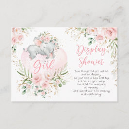 Baby ellephant Blush Rozen Display Shower Informatiekaartje