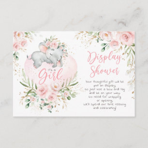 Baby ellephant Blush Rozen Display Shower Informatiekaartje