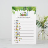 Baby Emoji Dinosaur Baby shower Game (Staand voorkant)