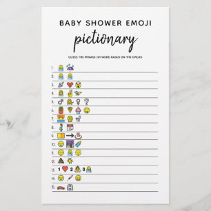 Baby Emoji Minimalistisch Baby shower Game