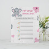 Baby Emoji Pictionary [Baby olifant [Roze]] Briefhoofd (Staand voorkant)