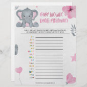 Baby Emoji Pictionary [Baby olifant [Roze]] Briefhoofd (Voorkant / Achterkant)