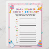 Baby Emoji Pictionary [Basics Pink] Briefhoofd (Voorkant / Achterkant)