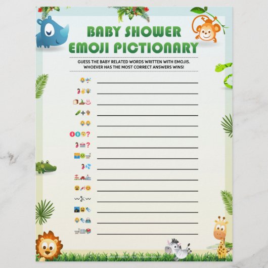 Baby Emoji Pictionary [Dierthema] Briefhoofd (Voorkant)