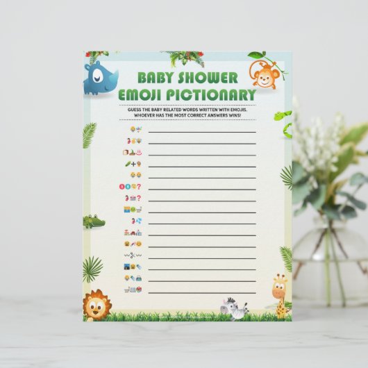 Baby Emoji Pictionary [Dierthema] Briefhoofd (Staand voorkant)