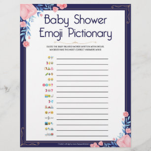 Baby Emoji Pictionary [Floral Lijst] Briefhoofd