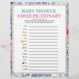 Baby Emoji Pictionary [Floral Waterverven] Briefhoofd