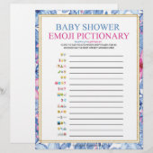 Baby Emoji Pictionary [Floral Waterverven] Briefhoofd (Voorkant / Achterkant)