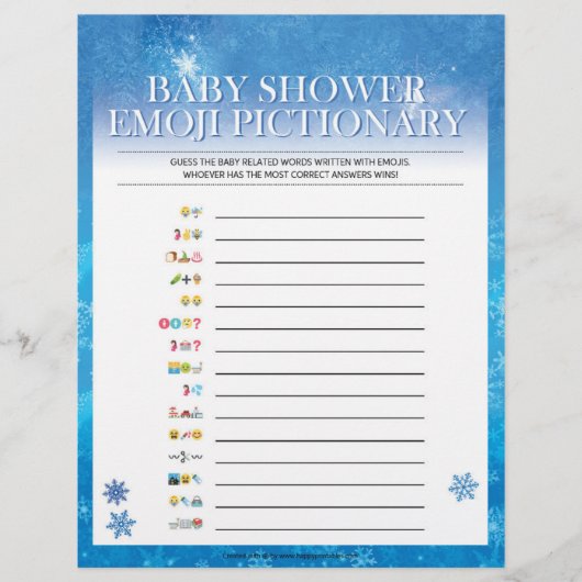 Baby Emoji Pictionary [Snowy Blue] Briefhoofd (Voorkant)