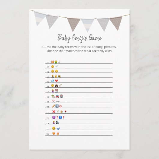 Baby Emojis Modern Baby Olifant Kaart (Voorkant)