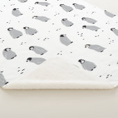 Baby Emperor Penguin Chicks Pattern Sherpa Deken (3/4)