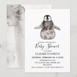 Baby Emperor Penguin Winter Baby shower Kaart