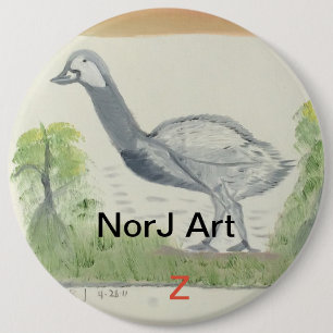 Baby emu op knoopontwerp door de Art van de NoorJ Ronde Button 6,0 Cm
